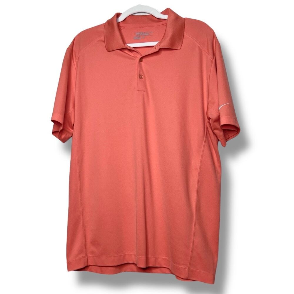 Men's Nike Golf Tour Performance Dri Fit Coral Polo Shirt Large